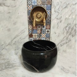 Toros Siyahı Modern Düz Mermer Kurna Toros Siyahı Modern Düz Mermer Kurna