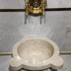 Bej Kavun Dilimli Mermer Kurna Bej Kavun Dilimli Mermer Kurna