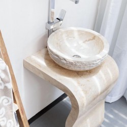 Bej Sole Dikey Mermer Lavabo Bej Sole Dikey Mermer Lavabo