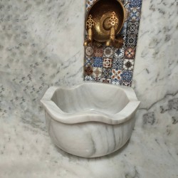 Beyaz Fırfır Düz Mermer Kurna Beyaz Fırfır Düz Mermer Kurna