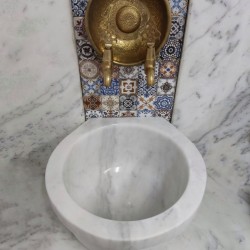 Beyaz Kulaksız Düz Mermer Kurna Beyaz Kulaksız Düz Mermer Kurna