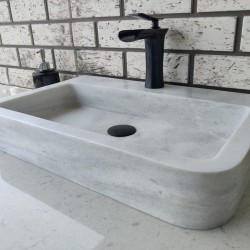 Beyaz Oval Steep Mermer Lavabo Beyaz Oval Steep Mermer Lavabo