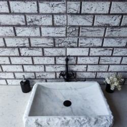 Beyaz Yay Patlatma Mermer Lavabo Beyaz Yay Patlatma Mermer Lavabo