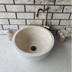 Traverten Deep Taramalı Mermer Lavabo Traverten Deep Taramalı Mermer Lavabo