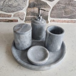 Gri 5'li Mermer Banyo Seti Gri 5'li Mermer Banyo Seti