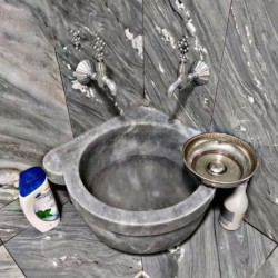 Gri Düz Köşe Mermer Kurna Gri Düz Köşe Mermer Kurna