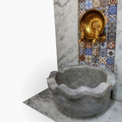 Gri Fırfır Düz Mermer Kurna Gri Fırfır Düz Mermer Kurna