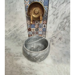 Gri Modern Düz Mermer Kurna