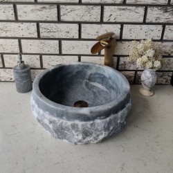 Gri Natural Patlatma Mermer Lavabo Gri Natural Patlatma Mermer Lavabo