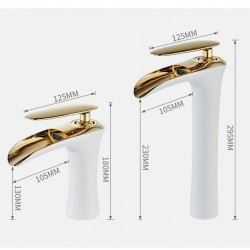 Beyaz x Gold Mix Şelale Çanak Lavabo Bataryası Beyaz x Gold Mix Şelale Çanak Lavabo Bataryası