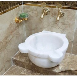 Beyaz Düz Mermer Kurna