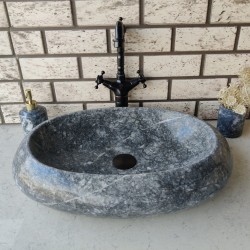 Karaca Siyahı Elips Mermer Lavabo Karaca Siyahı Elips Mermer Lavabo