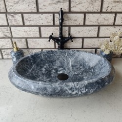 Karaca Siyahı Gear Elips Mermer Lavabo Karaca Siyahı Gear Elips Mermer Lavabo