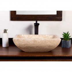 Traverten Deep Elips Mermer Lavabo Traverten Deep Elips Mermer Lavabo