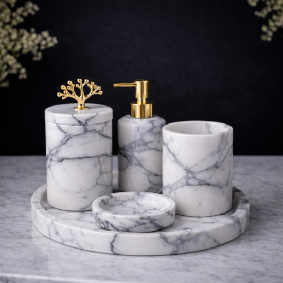 Leylak 5'li Mermer Banyo Seti