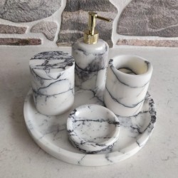 Leylak 5'li Mermer Banyo Seti Leylak 5'li Mermer Banyo Seti