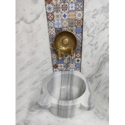 Marmara Düz Mermer Kurna