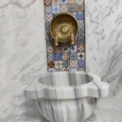 Marmara Kavun Dilimli Mermer Kurna Marmara Kavun Dilimli Mermer Kurna