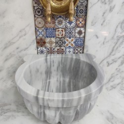 Marmara Sele Kavun Dilimli Mermer Kurna Marmara Sele Kavun Dilimli Mermer Kurna