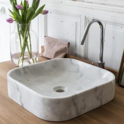 Beyaz Kare Special Mermer Lavabo Beyaz Kare Special Mermer Lavabo