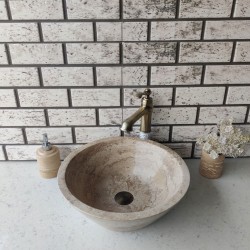 Noche Traverten Külah Mermer Lavabo Noche Traverten Külah Mermer Lavabo