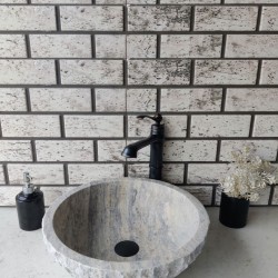 Silver Çanak Patlatma Mermer Lavabo Silver Çanak Patlatma Mermer Lavabo