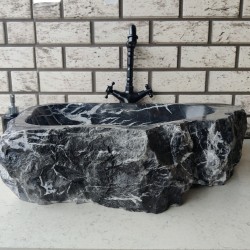 Toros Siyahı Naturel Elips Mermer Lavabo Toros Siyahı Naturel Elips Mermer Lavabo