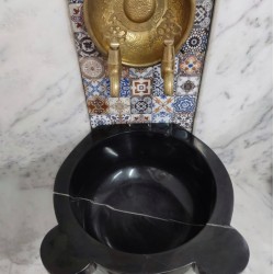 Toros Siyahı Düz Mermer Kurna Toros Siyahı Düz Mermer Kurna