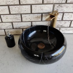 Toros Siyahı Teker Mermer Lavabo Toros Siyahı Teker Mermer Lavabo