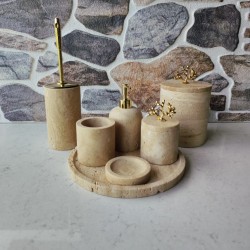 Traverten 7'li Mermer Banyo Seti Traverten 7'li Mermer Banyo Seti