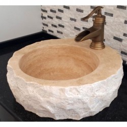 Traverten Batarya Delikli Patlatma Mermer Lavabo Traverten Batarya Delikli Patlatma Mermer Lavabo