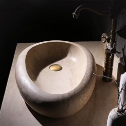 Traverten Çakıl Taşı Lavabo Traverten Çakıl Taşı Lavabo