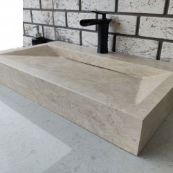 Traverten Gizli Giderli Mermer Lavabo Traverten Gizli Giderli Mermer Lavabo