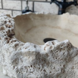 Traverten İnborn Patlatma Mermer Lavabo Traverten İnborn Patlatma Mermer Lavabo