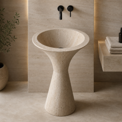 Traverten İnfinity Dikey Mermer Lavabo