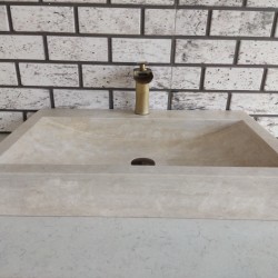 Traverten Yay Köşe Mermer Lavabo Traverten Yay Köşe Mermer Lavabo