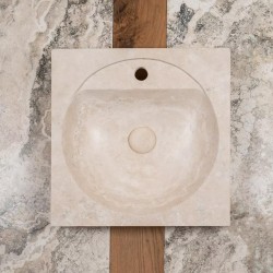 Traverten Köşe Oval Mermer Lavabo Traverten Köşe Oval Mermer Lavabo