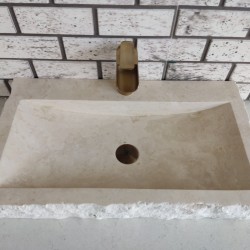 Traverten Yay Patlatma Mermer Lavabo Traverten Yay Patlatma Mermer Lavabo