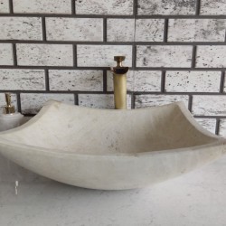 Traverten Kare Deep Yay Mermer Lavabo Traverten Kare Deep Yay Mermer Lavabo