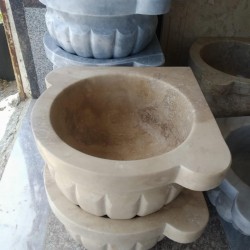 Traverten Köşe Kavun Dilimli Mermer Kurna Traverten Köşe Kavun Dilimli Mermer Kurna