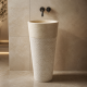 Traverten Külah Dikey Mermer Lavabo