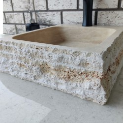 Traverten Mikro Patlatma Mermer Lavabo Traverten Mikro Patlatma Mermer Lavabo