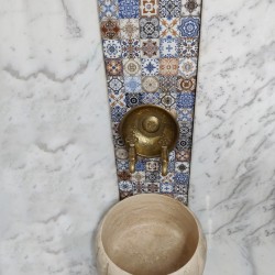 Traverten Modern Kavun Dilimli Mermer Kurna Traverten Modern Kavun Dilimli Mermer Kurna