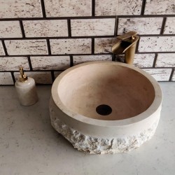Traverten Natural Patlatma Mermer Lavabo Traverten Natural Patlatma Mermer Lavabo