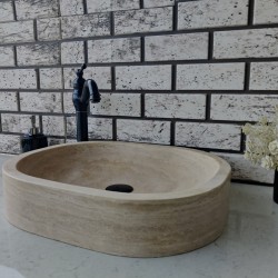 Traverten Oval Mermer Lavabo Traverten Oval Mermer Lavabo