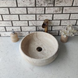 Traverten Pahlı Mermer Lavabo Traverten Pahlı Mermer Lavabo