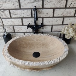 Traverten Special Elips Mermer Lavabo Traverten Special Elips Mermer Lavabo