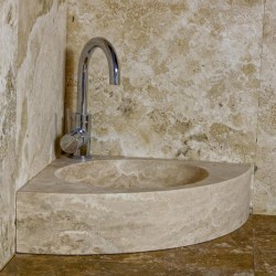 Traverten Üçgen Mermer Lavabo Traverten Üçgen Mermer Lavabo