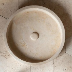 Traverten Yarım Silindir Mermer Lavabo Traverten Yarım Silindir Mermer Lavabo